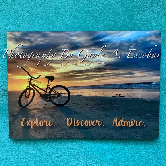 Other - Original Photography Hilton Head Biking at Sunrise  5” x 7” desktop plaque